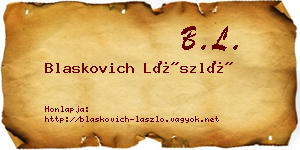 Blaskovich László névjegykártya